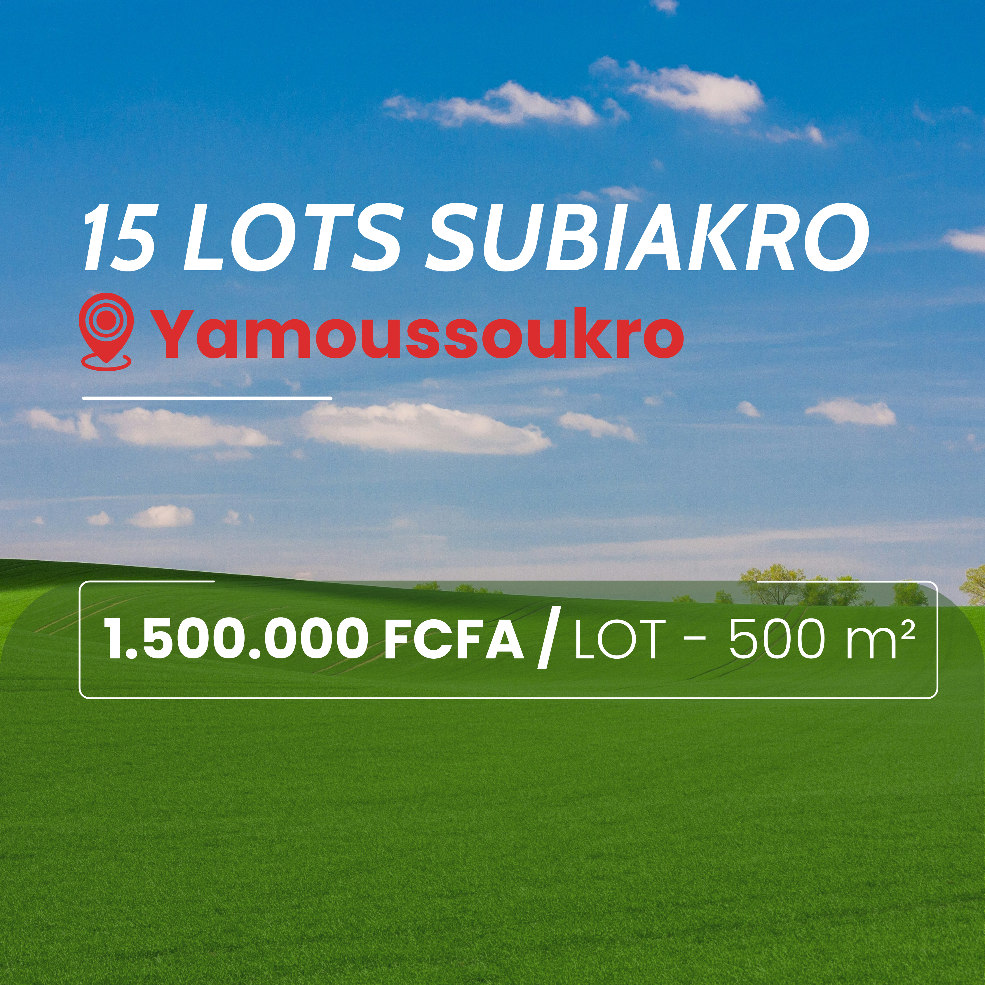 Terrains Subiakro Yamoussoukro