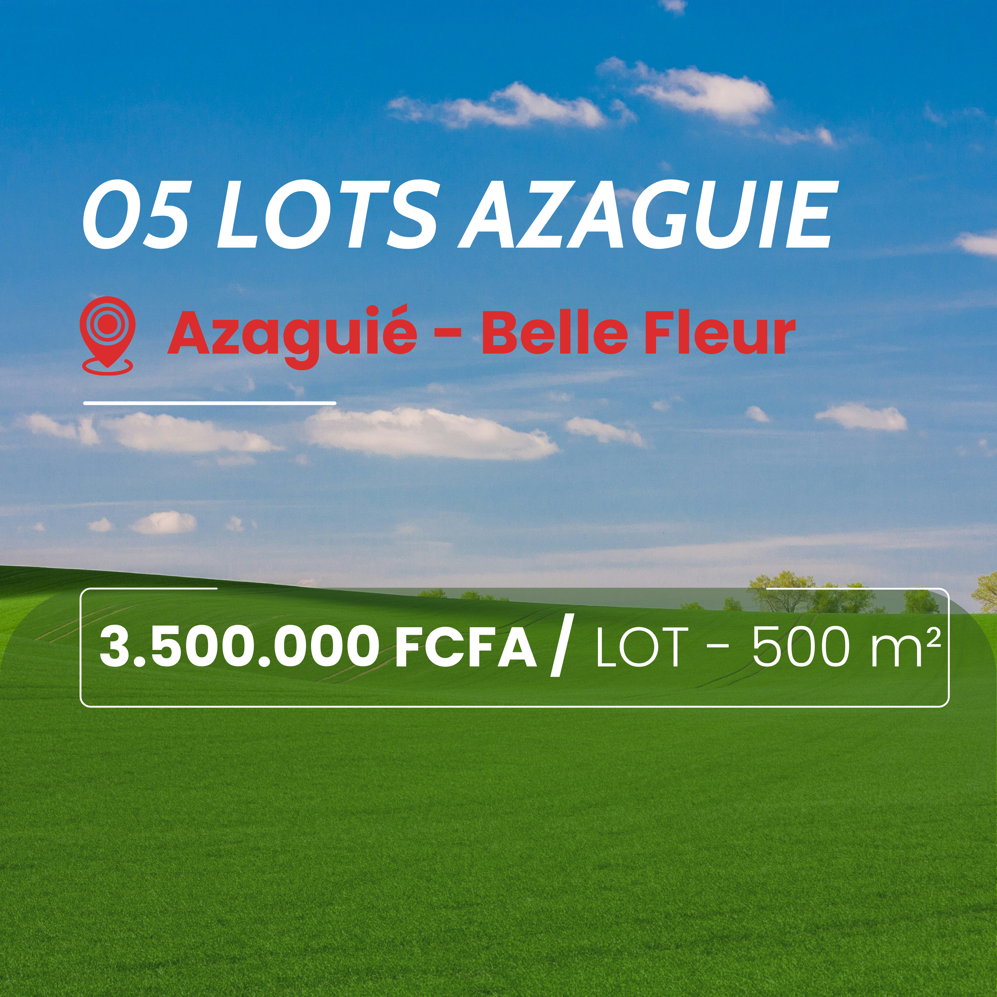 Terrains Azaguié Belle fleur